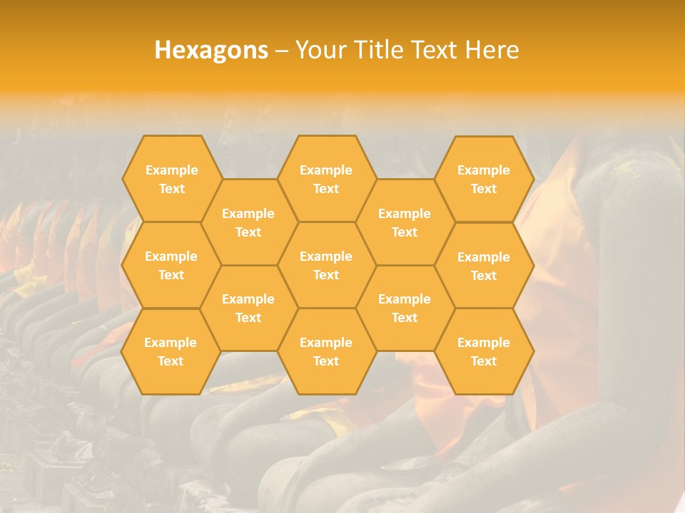 Aligned Statues Of Buddha PowerPoint Template