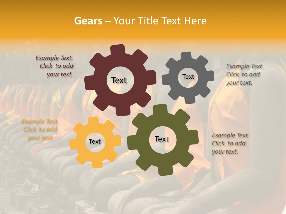 Aligned Statues Of Buddha PowerPoint Template