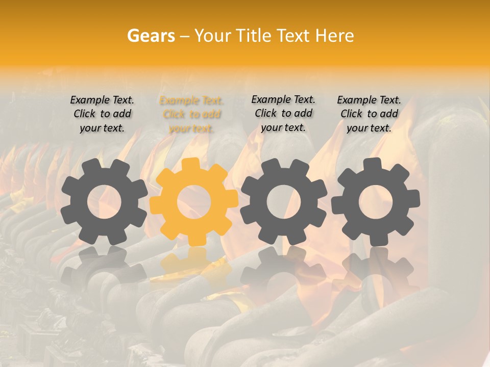 Aligned Statues Of Buddha PowerPoint Template