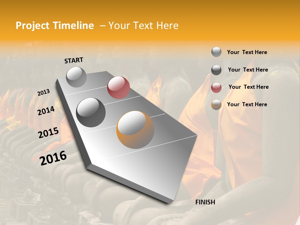 Aligned Statues Of Buddha PowerPoint Template
