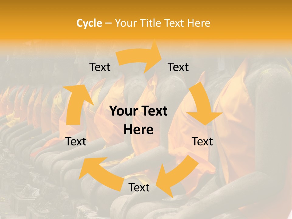 Aligned Statues Of Buddha PowerPoint Template