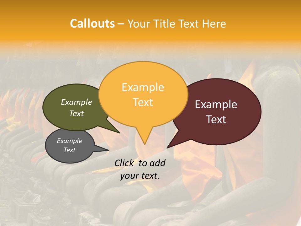 Aligned Statues Of Buddha PowerPoint Template