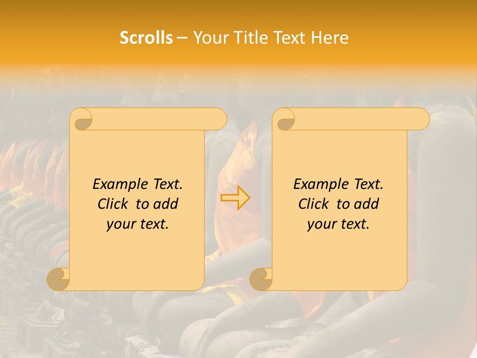Aligned Statues Of Buddha PowerPoint Template