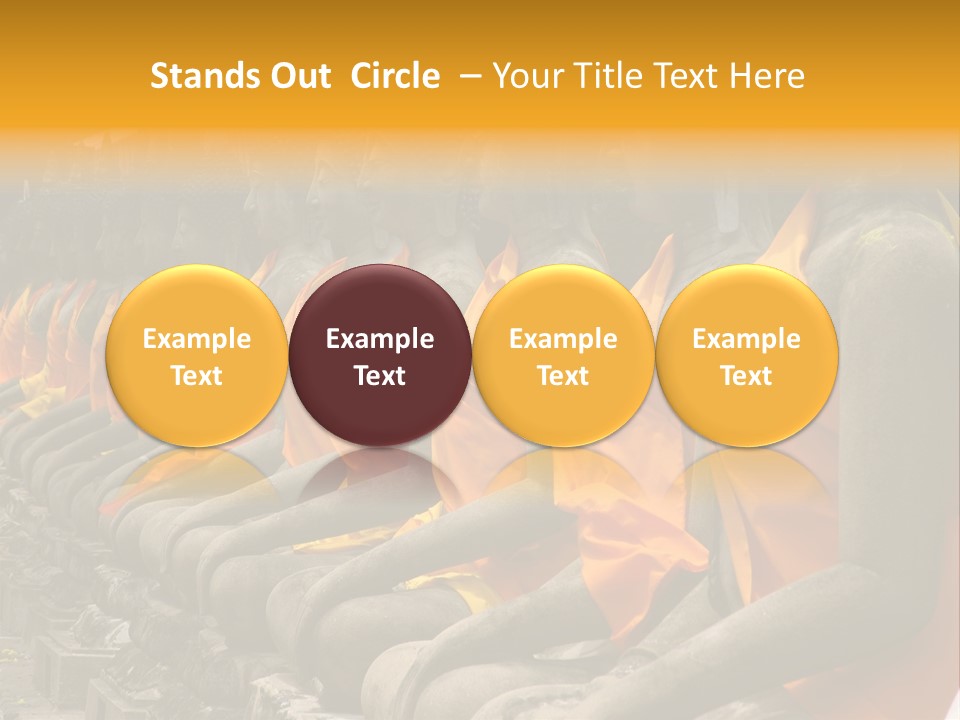 Aligned Statues Of Buddha PowerPoint Template