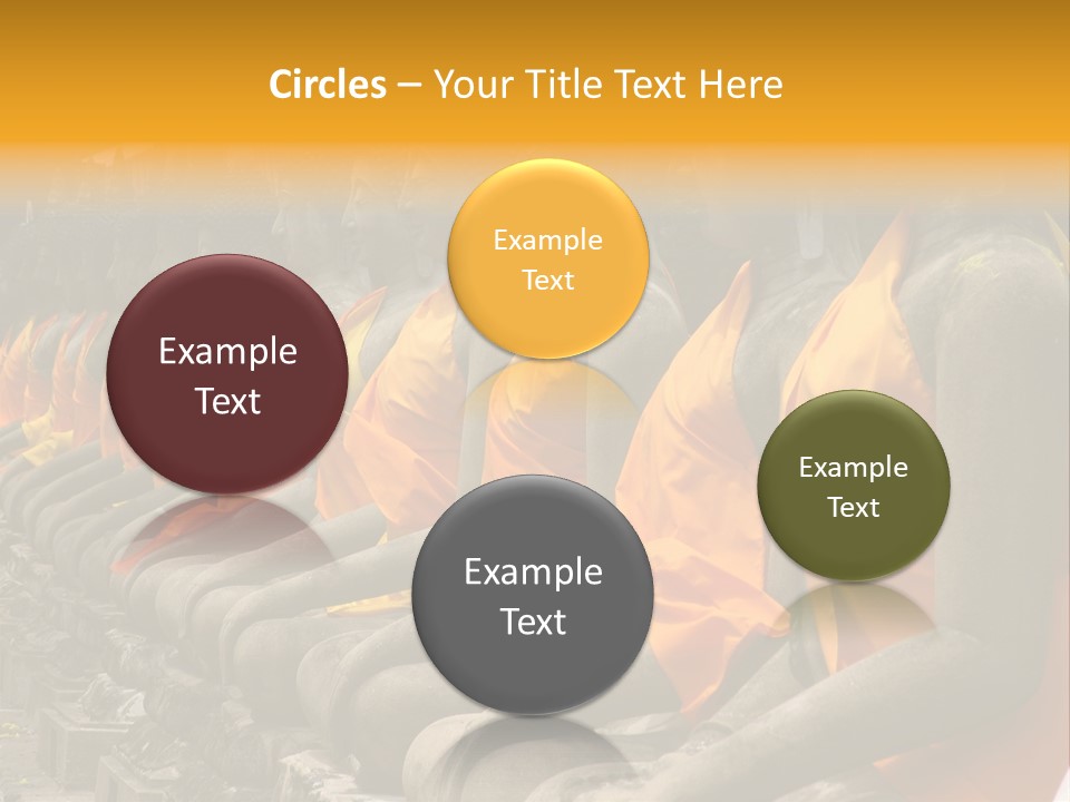 Aligned Statues Of Buddha PowerPoint Template