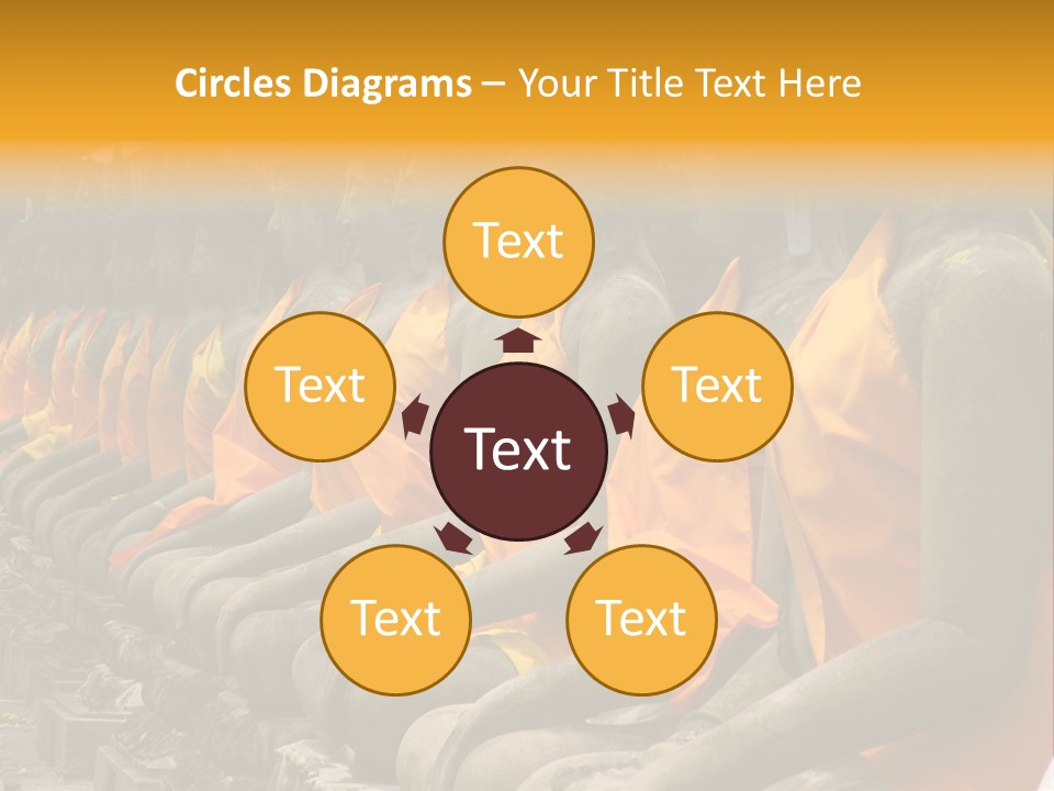 Aligned Statues Of Buddha PowerPoint Template