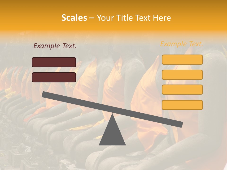 Aligned Statues Of Buddha PowerPoint Template