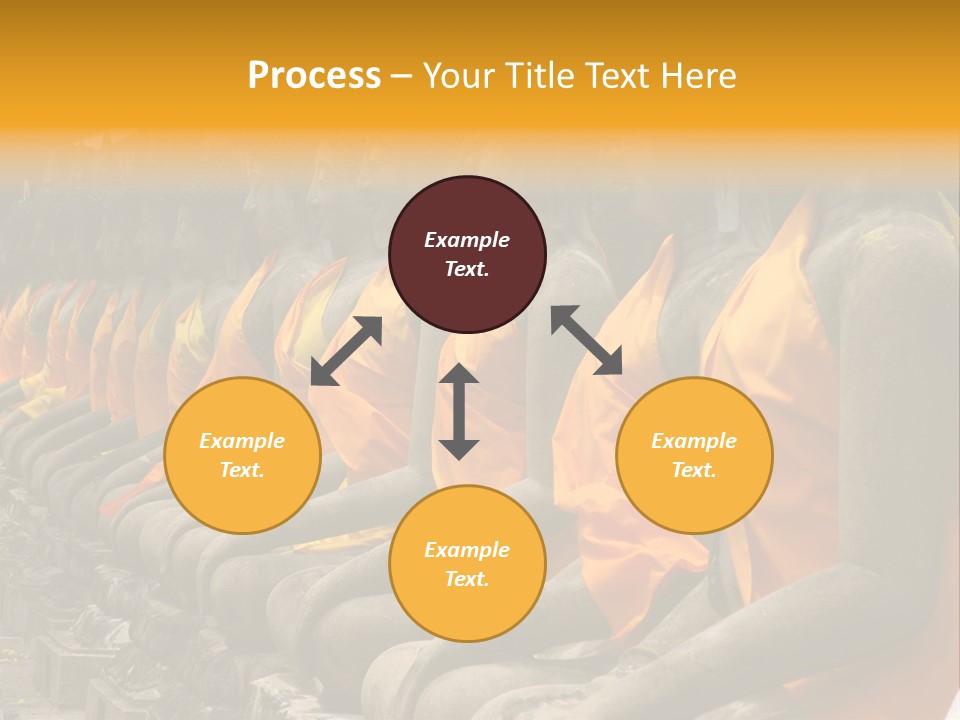 Aligned Statues Of Buddha PowerPoint Template