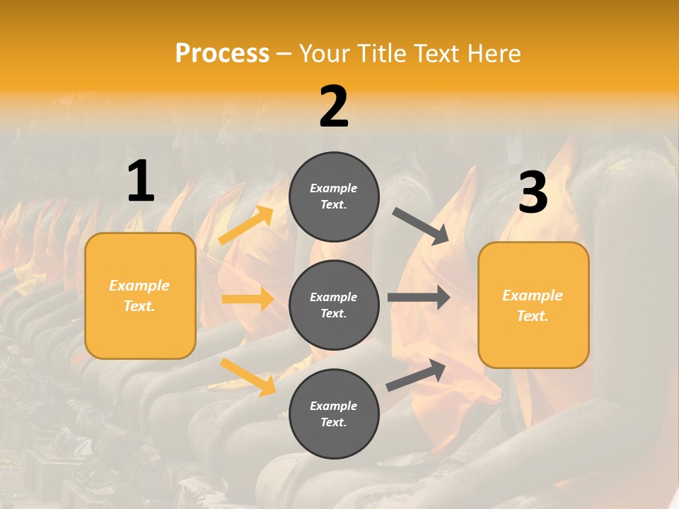 Aligned Statues Of Buddha PowerPoint Template