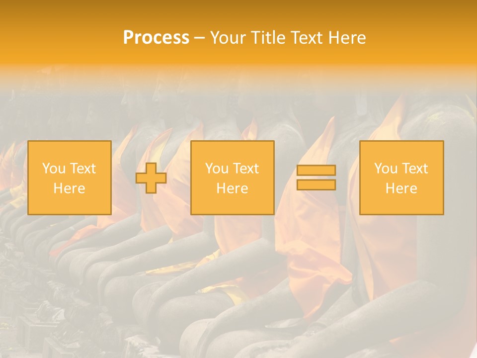 Aligned Statues Of Buddha PowerPoint Template
