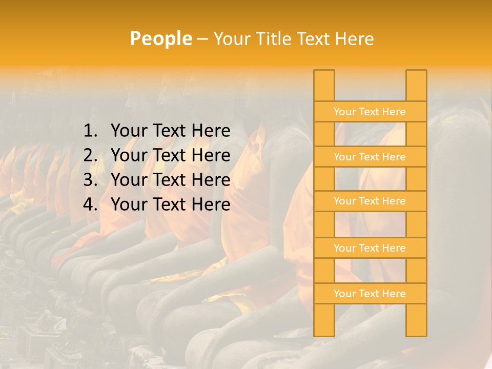 Aligned Statues Of Buddha PowerPoint Template
