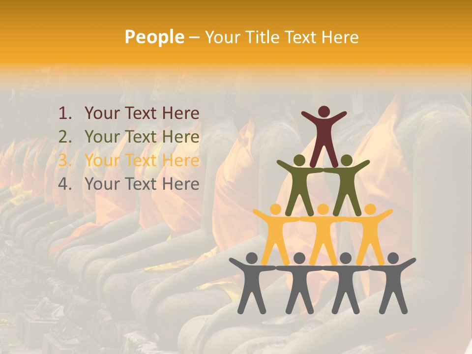 Aligned Statues Of Buddha PowerPoint Template