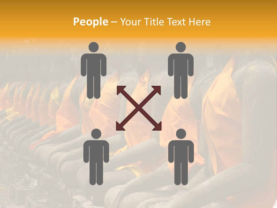 Aligned Statues Of Buddha PowerPoint Template