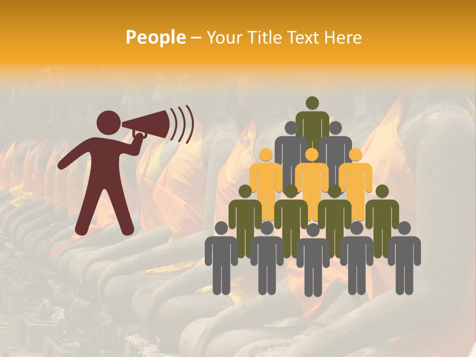 Aligned Statues Of Buddha PowerPoint Template