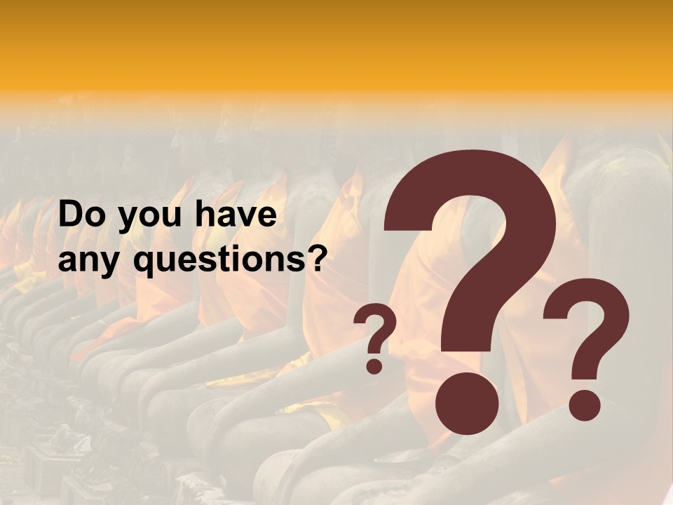 Aligned Statues Of Buddha PowerPoint Template