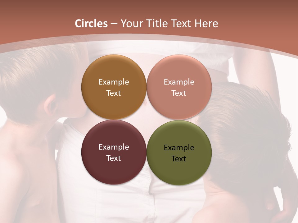 Pregnant Mom And Young Sons PowerPoint Template