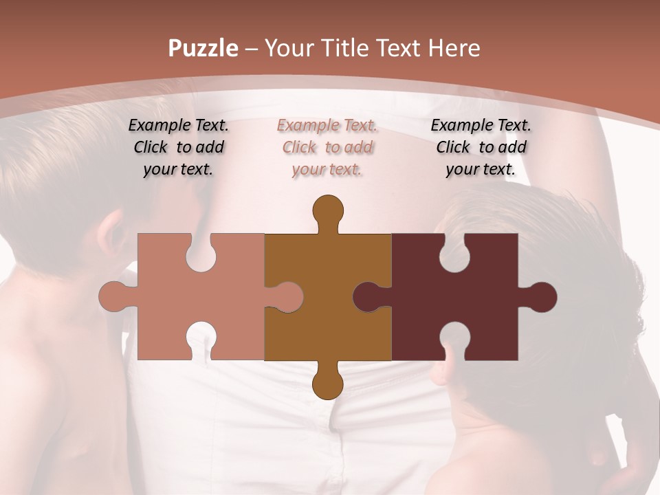 Pregnant Mom And Young Sons PowerPoint Template