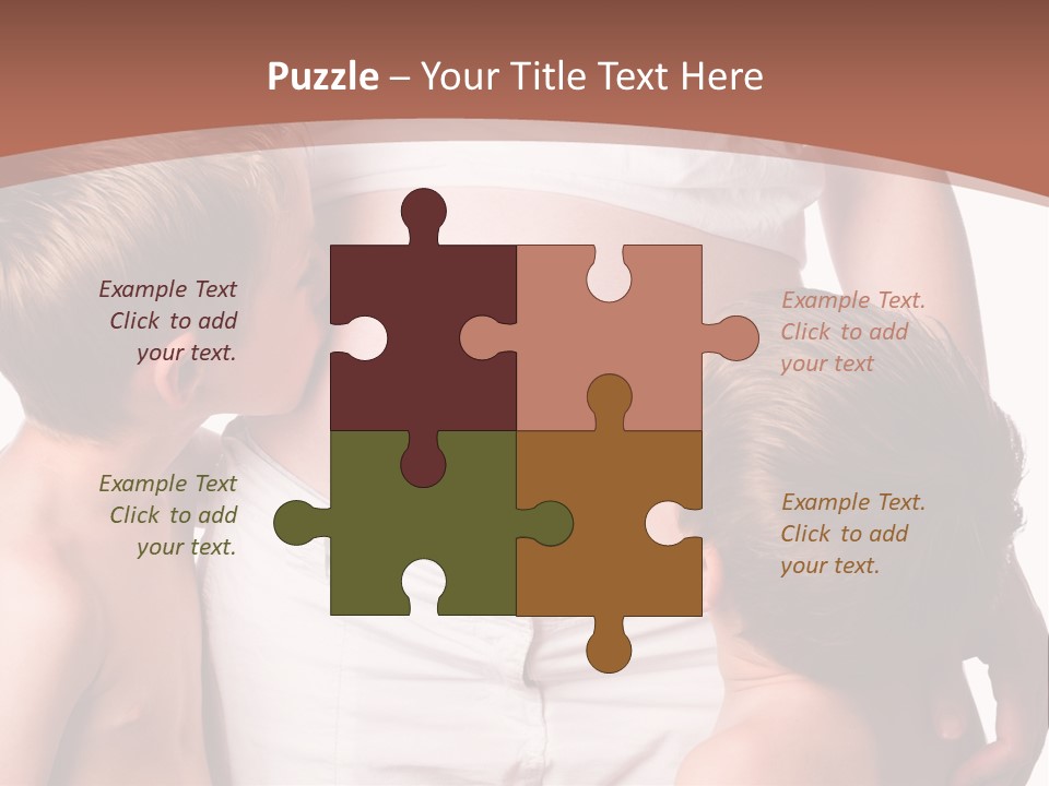 Pregnant Mom And Young Sons PowerPoint Template