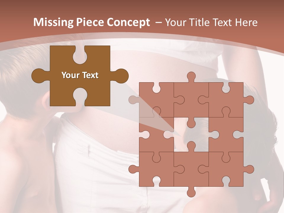 Pregnant Mom And Young Sons PowerPoint Template