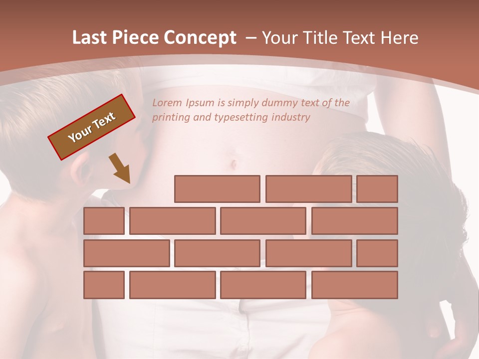 Pregnant Mom And Young Sons PowerPoint Template