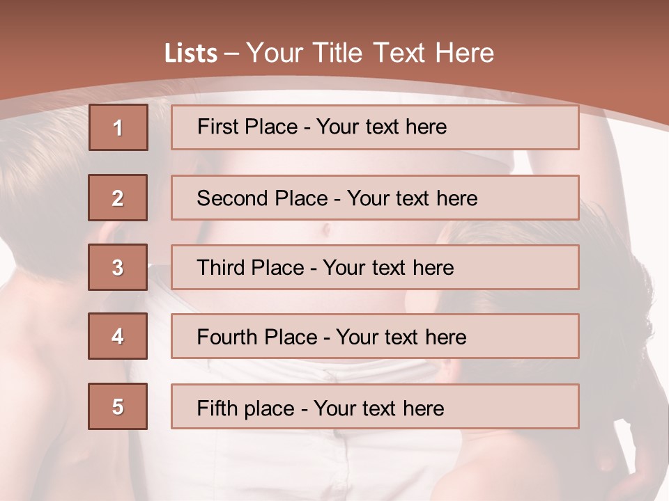 Pregnant Mom And Young Sons PowerPoint Template