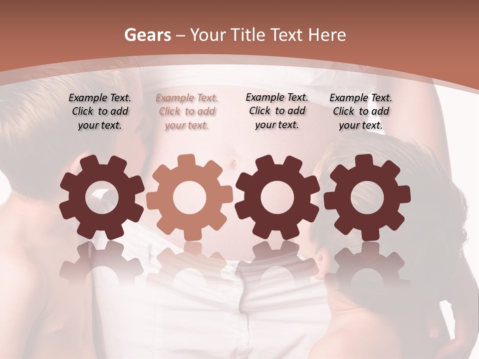 Pregnant Mom And Young Sons PowerPoint Template