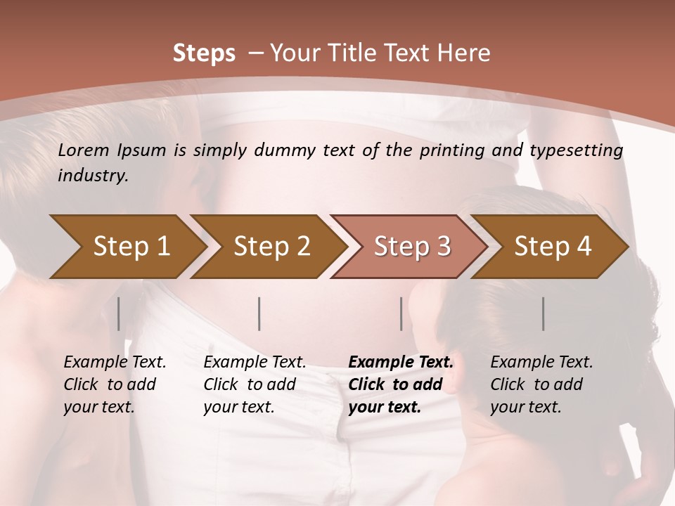 Pregnant Mom And Young Sons PowerPoint Template