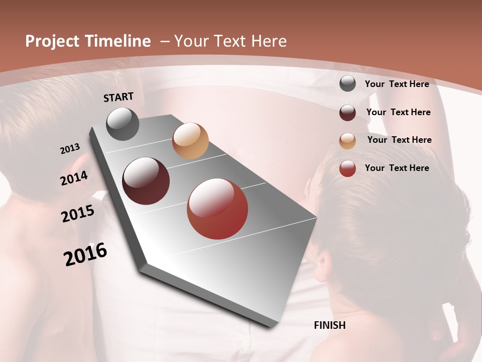 Pregnant Mom And Young Sons PowerPoint Template