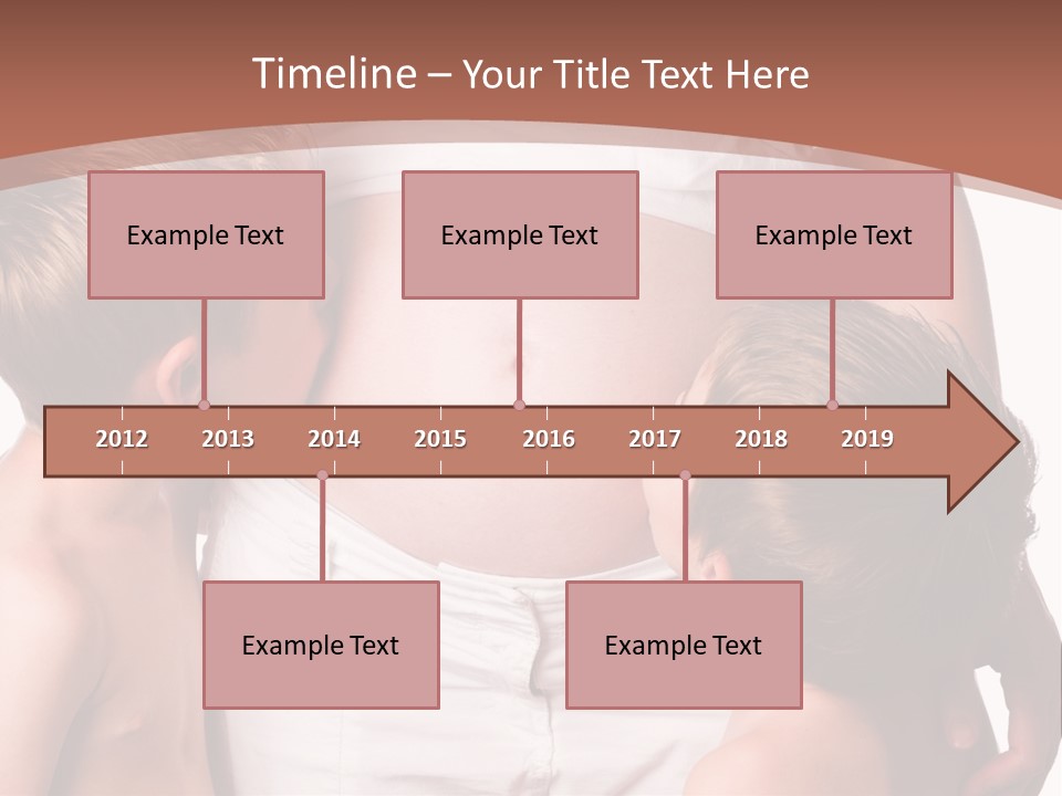 Pregnant Mom And Young Sons PowerPoint Template