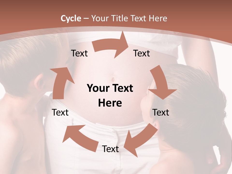 Pregnant Mom And Young Sons PowerPoint Template