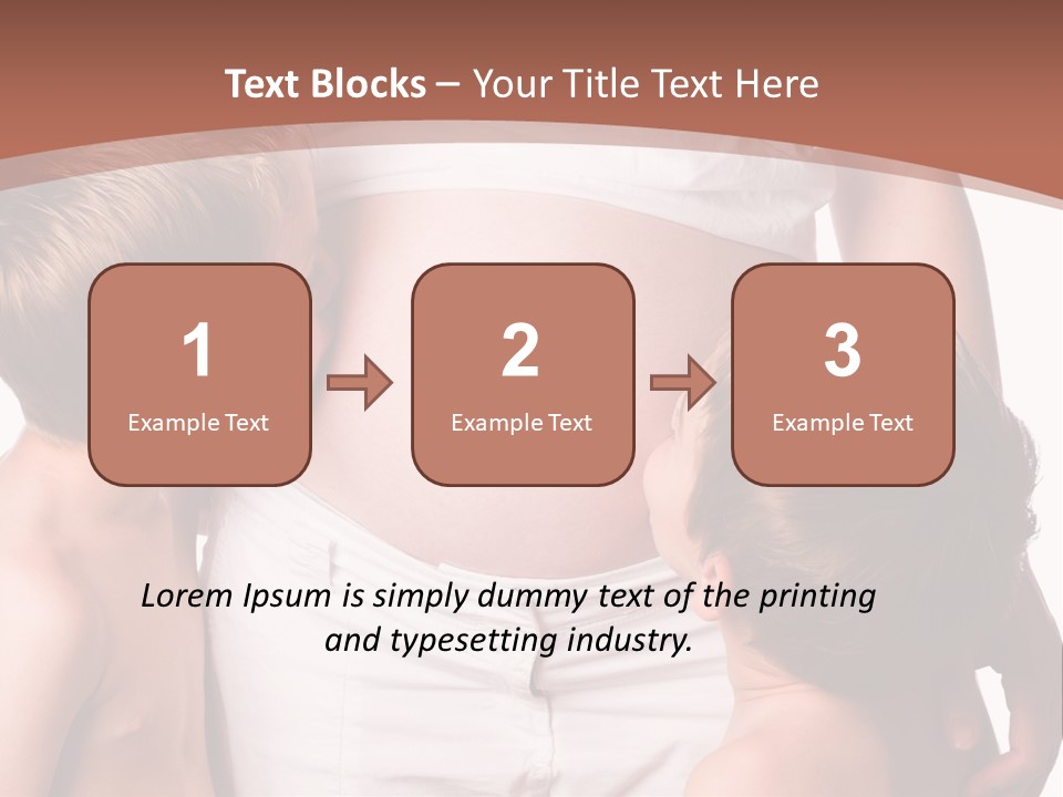 Pregnant Mom And Young Sons PowerPoint Template