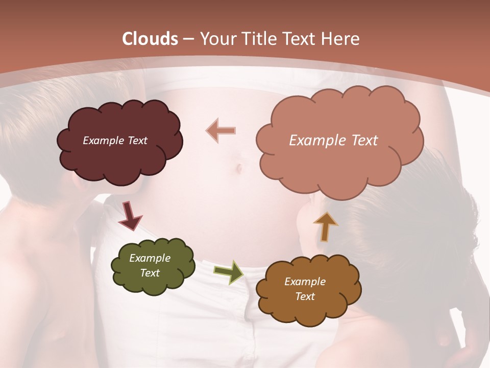 Pregnant Mom And Young Sons PowerPoint Template