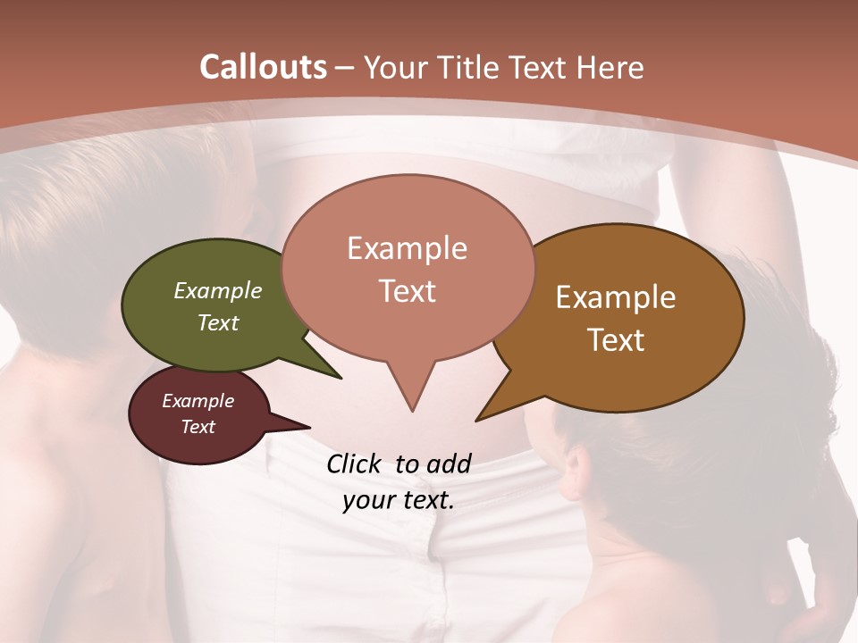 Pregnant Mom And Young Sons PowerPoint Template