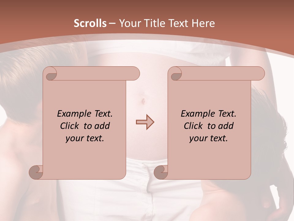 Pregnant Mom And Young Sons PowerPoint Template