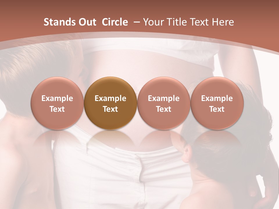 Pregnant Mom And Young Sons PowerPoint Template