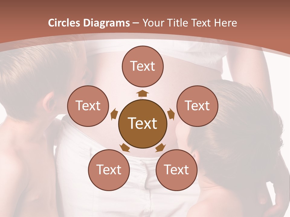 Pregnant Mom And Young Sons PowerPoint Template