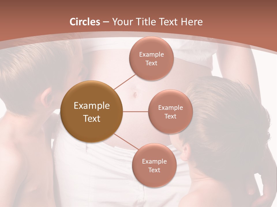 Pregnant Mom And Young Sons PowerPoint Template