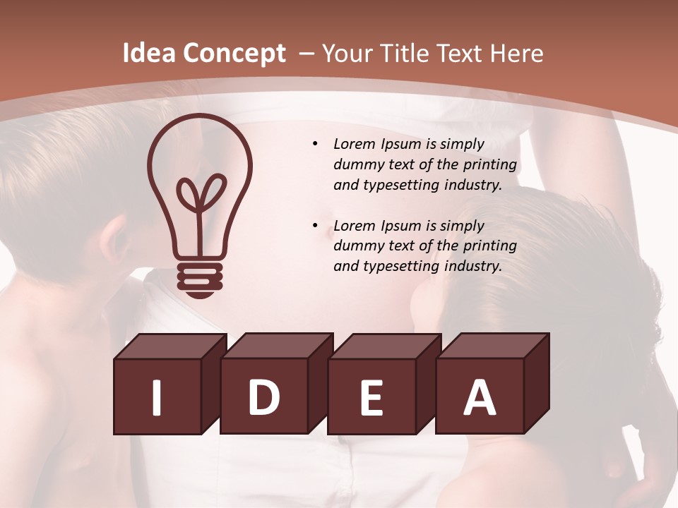 Pregnant Mom And Young Sons PowerPoint Template