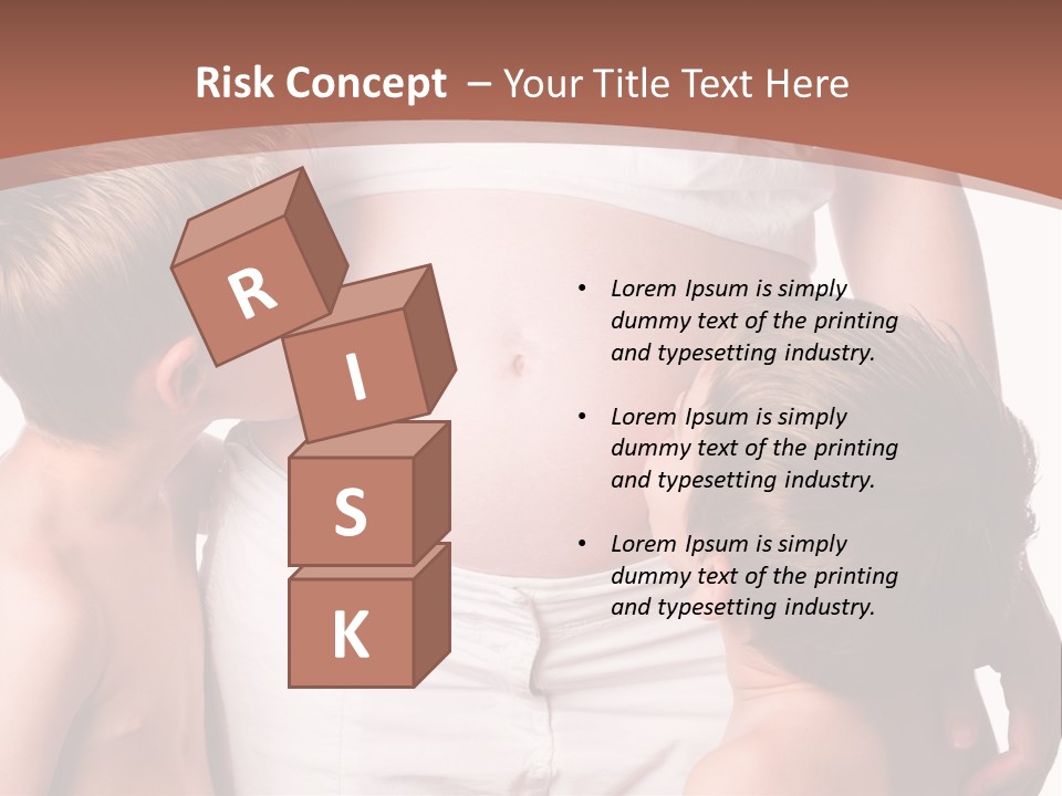 Pregnant Mom And Young Sons PowerPoint Template