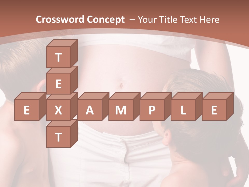 Pregnant Mom And Young Sons PowerPoint Template