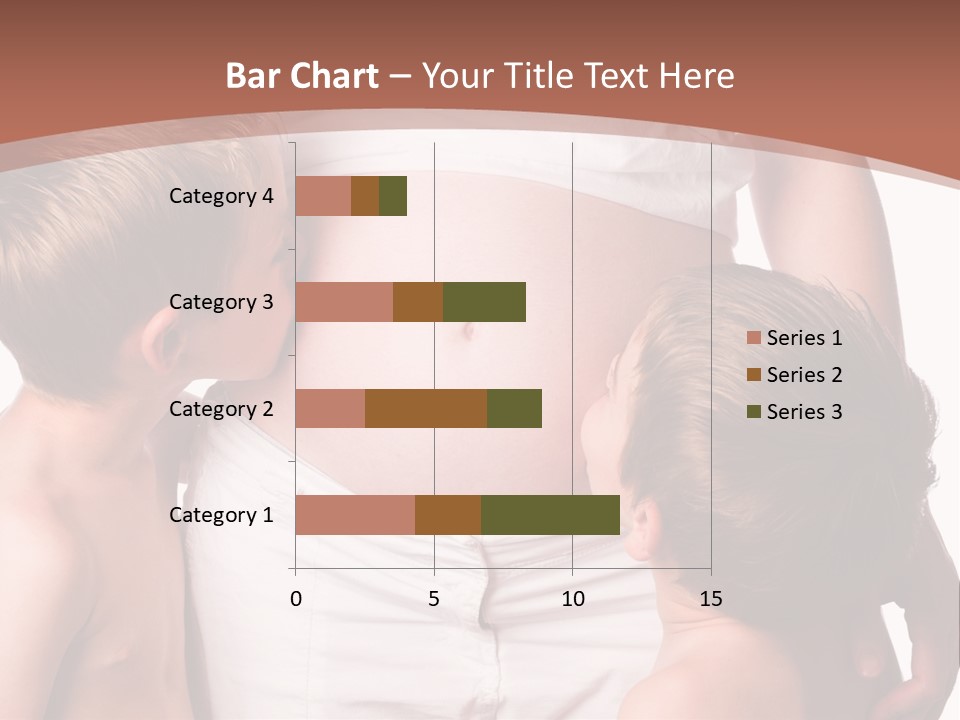 Pregnant Mom And Young Sons PowerPoint Template