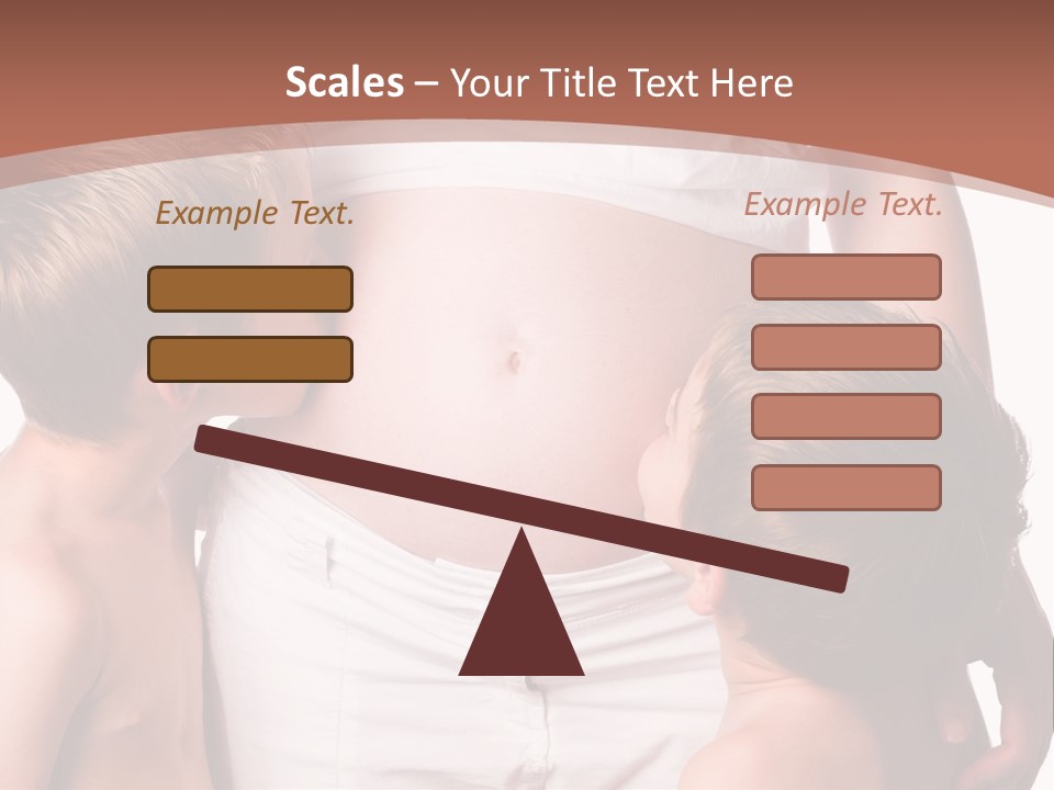 Pregnant Mom And Young Sons PowerPoint Template