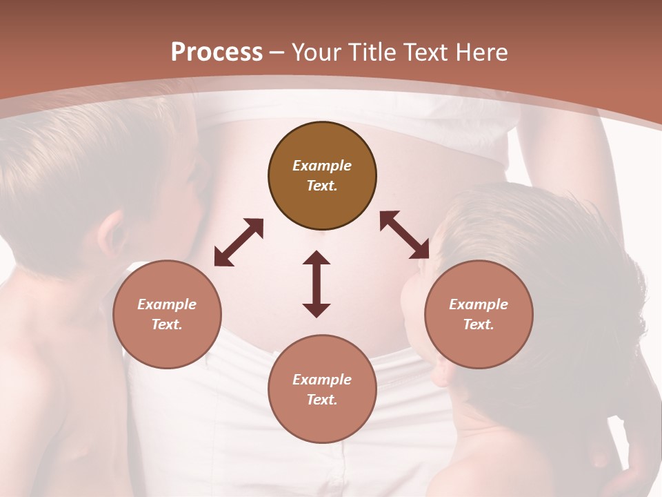 Pregnant Mom And Young Sons PowerPoint Template