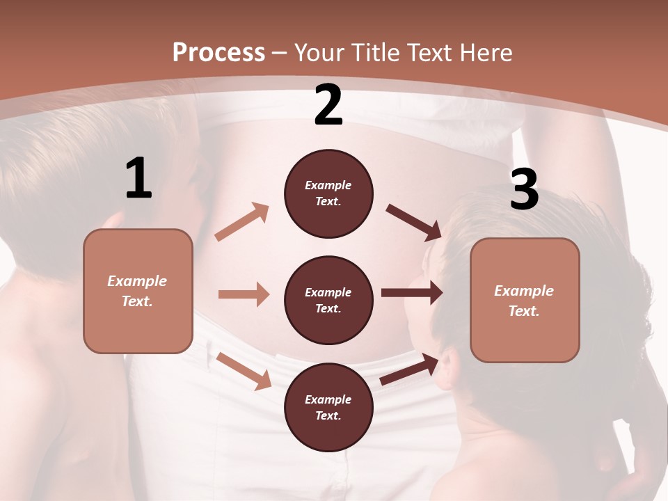 Pregnant Mom And Young Sons PowerPoint Template
