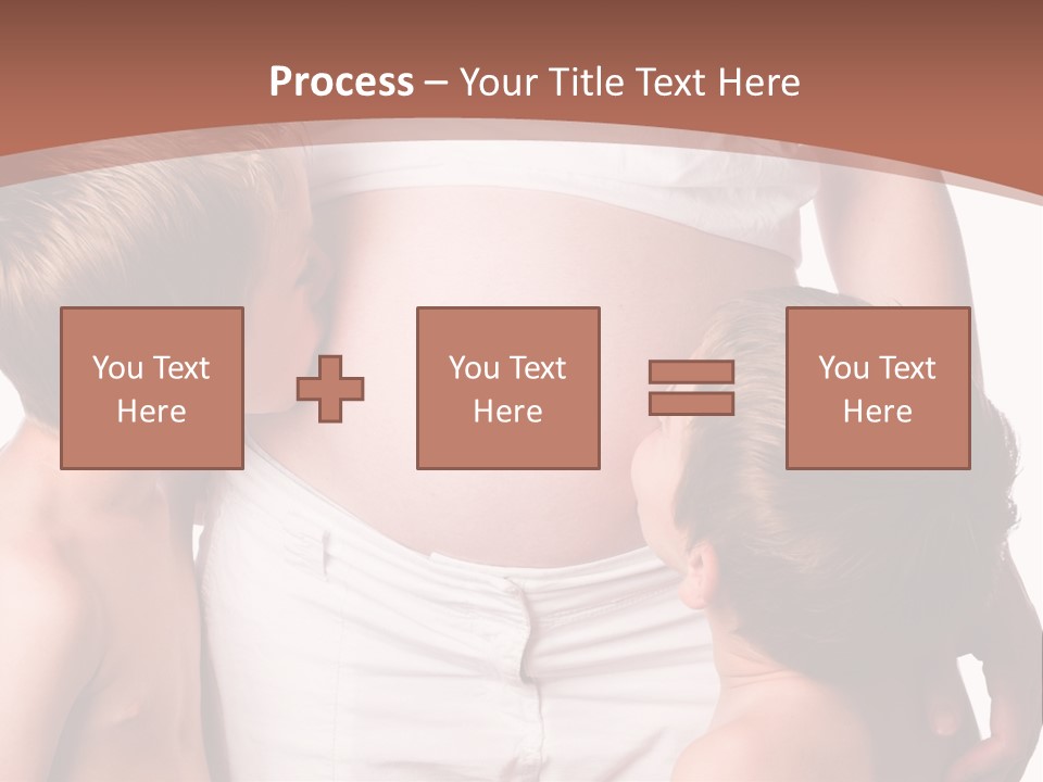 Pregnant Mom And Young Sons PowerPoint Template