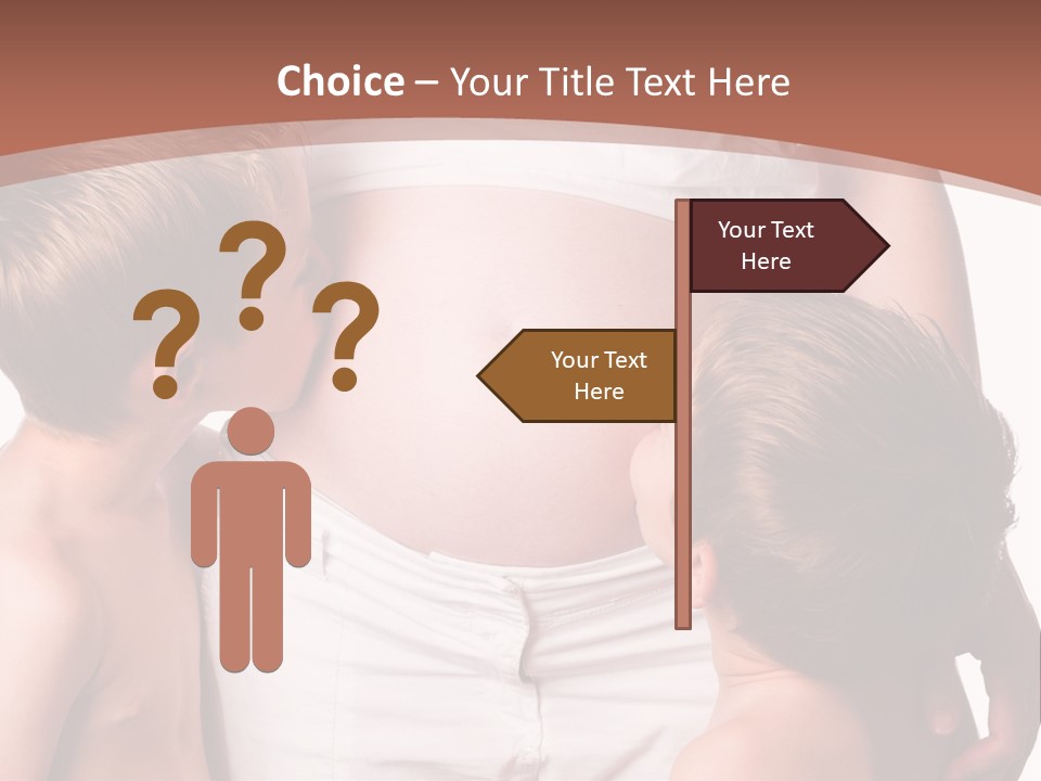 Pregnant Mom And Young Sons PowerPoint Template