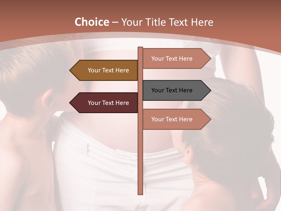 Pregnant Mom And Young Sons PowerPoint Template