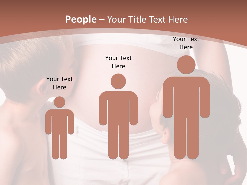 Pregnant Mom And Young Sons PowerPoint Template