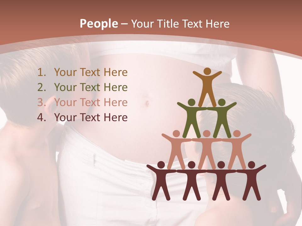 Pregnant Mom And Young Sons PowerPoint Template