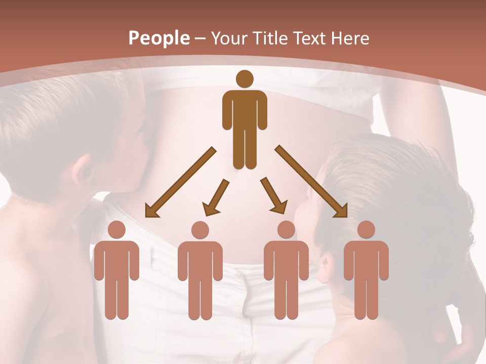 Pregnant Mom And Young Sons PowerPoint Template